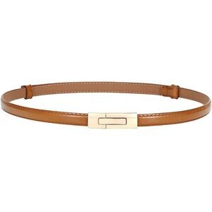 New Skinny Genuine Leather Belts 006 Womens Brown Thin Belt